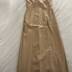 Elegant Tan Strapless Dress